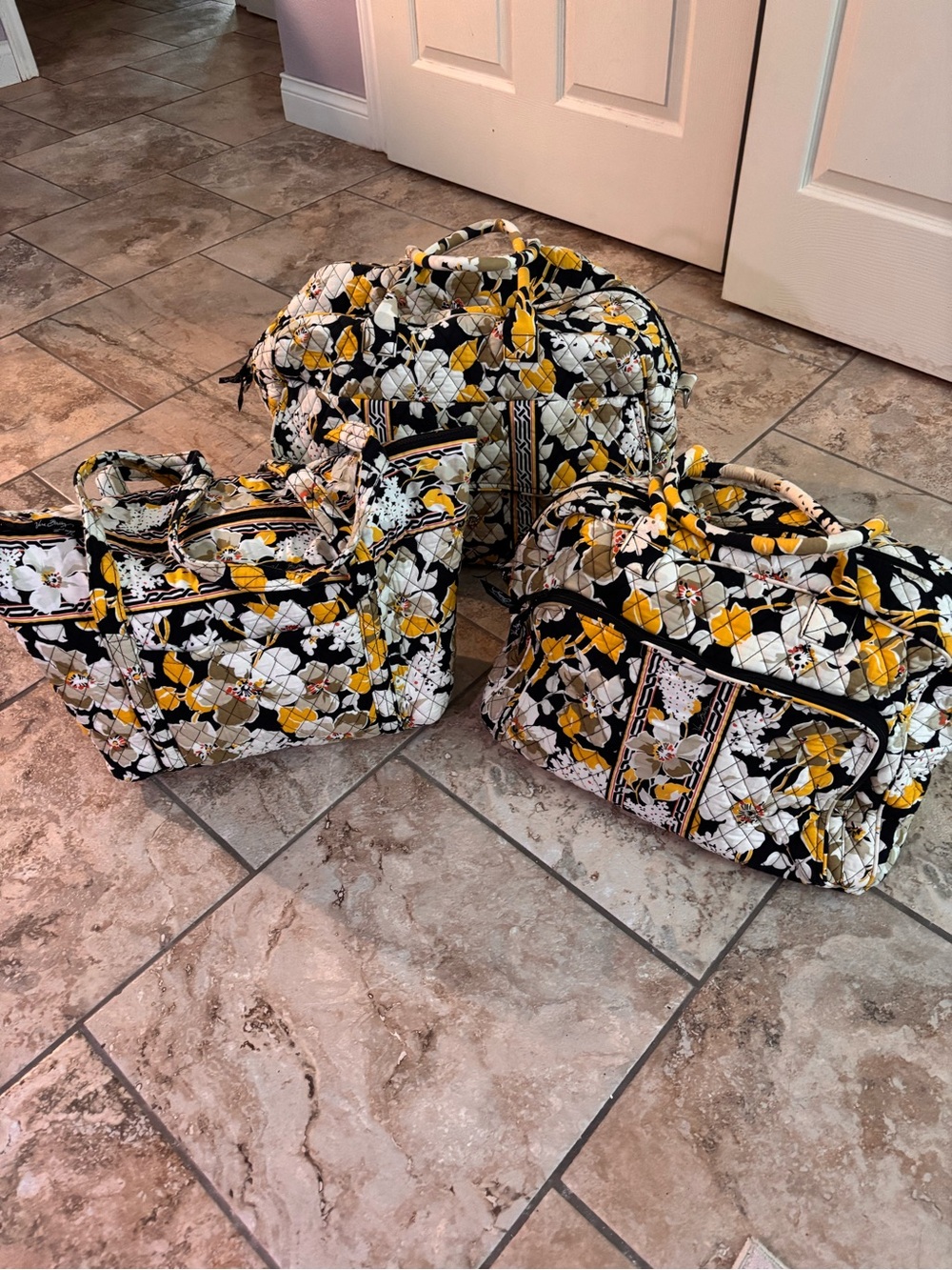 Vera Bradley Dogwood 3 Piece Travel Bag Set Retired Pattern